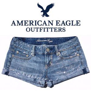 American Eagle Glitter Denim Shorts